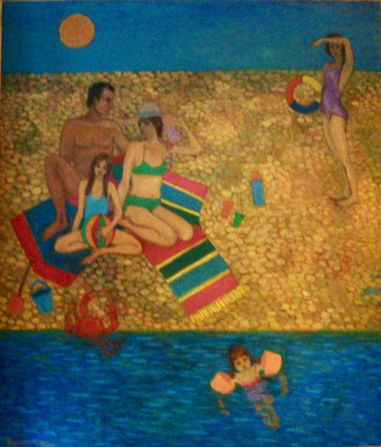 Family on beach