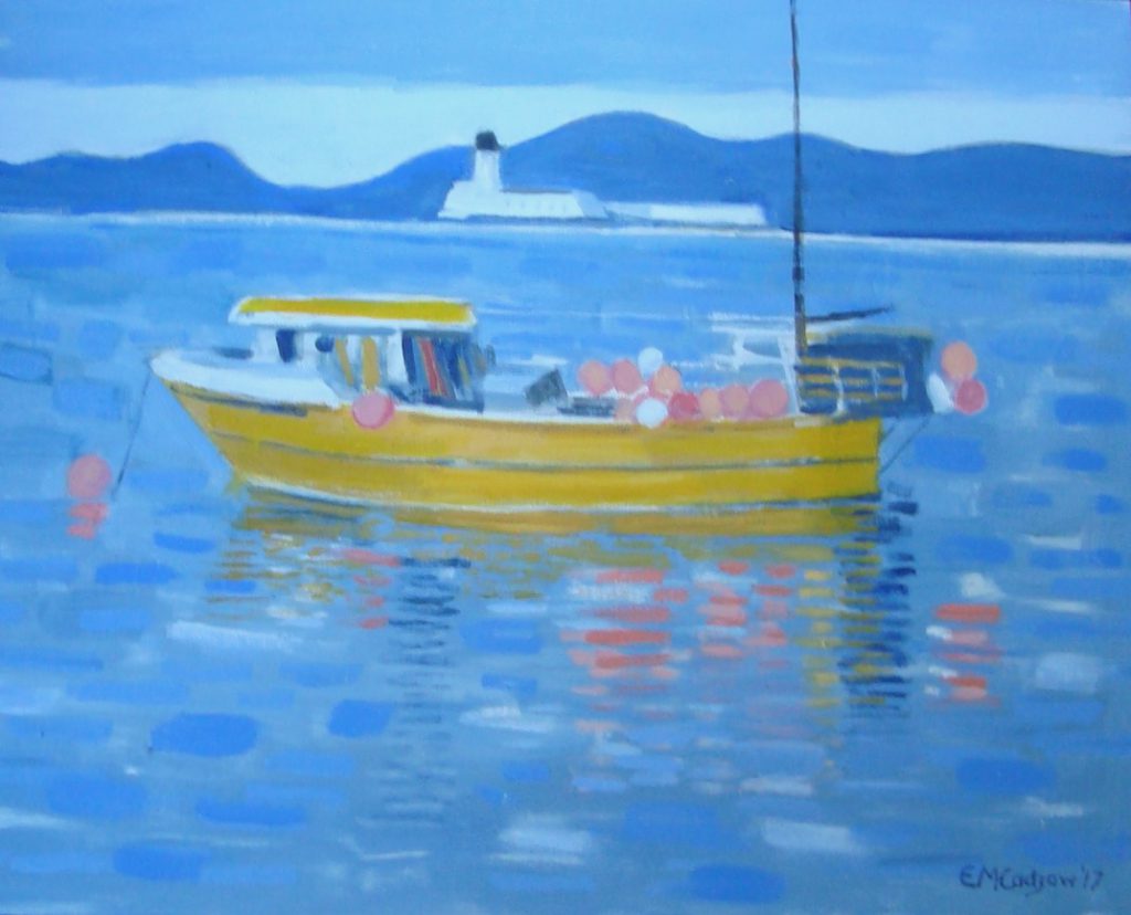 Fishing boat near Fladda Lighthouse