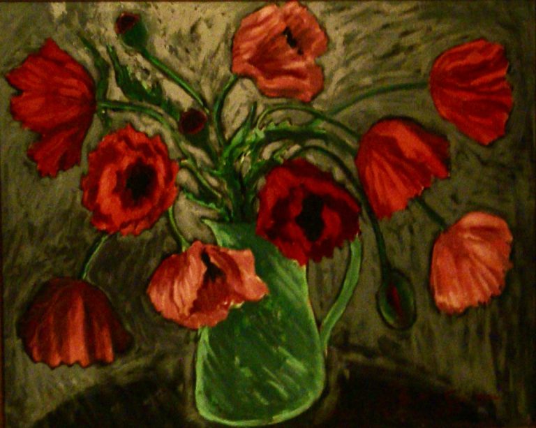 Poppies in vase