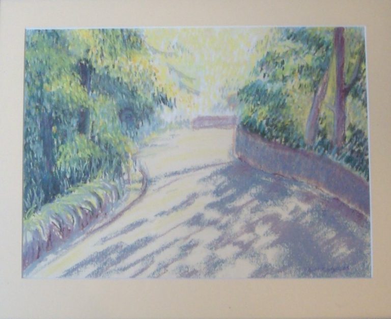 Garvald road in pastel