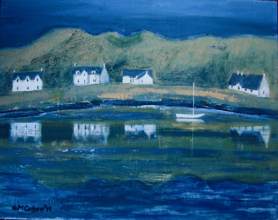 white cottages on coast